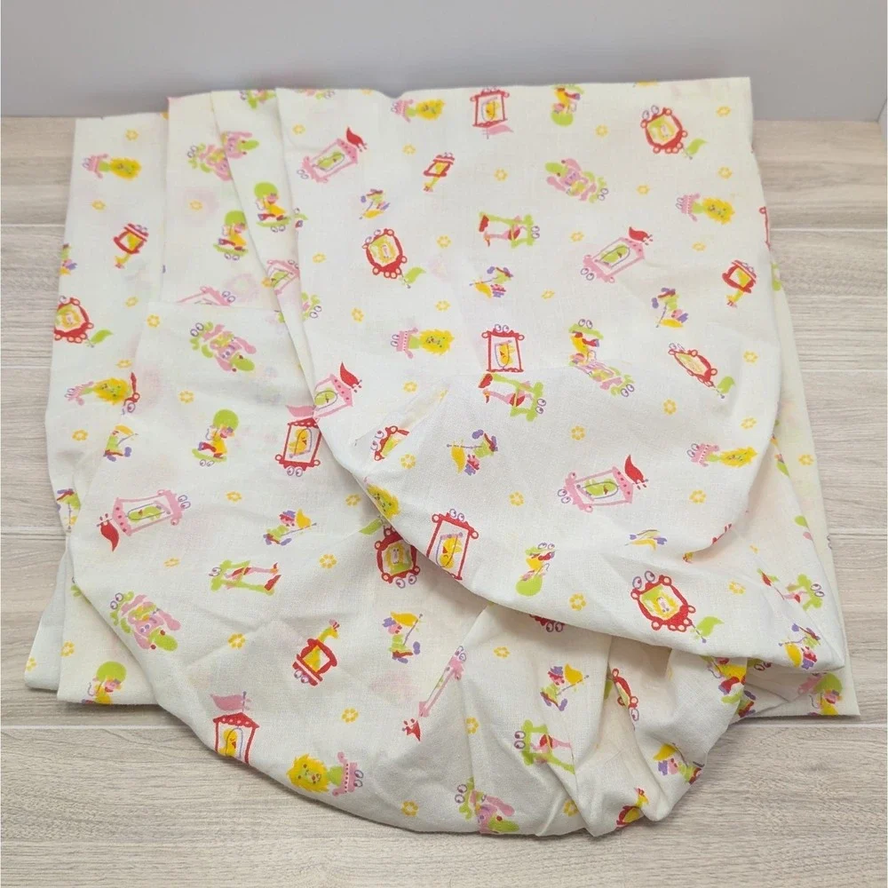 Vintage Fitted Crib Sheet Birds Frogs Clocks Lions Circus Nursery Bedding Baby